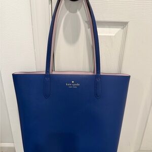 Kate Spade Blue Tote with Pink Lining